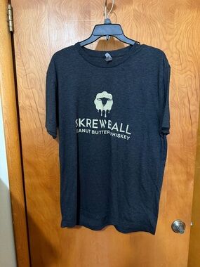 Screwball Peanut Butter Whiskey Men's dark gray Graphic Tee size large